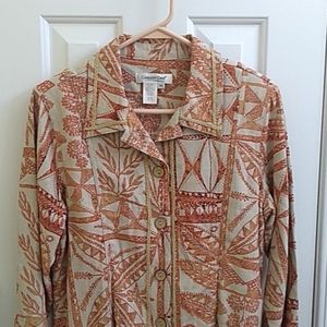 Coldwater Creek Linen Blend Blazer Sz PM